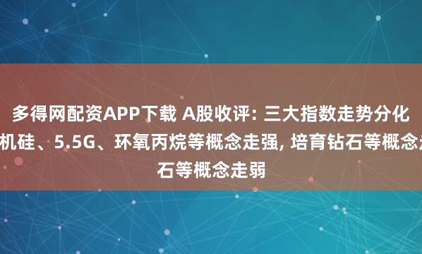 多得网配资APP下载 A股收评: 三大指数走势分化, 有机硅、5.5G、环氧丙烷等概念走强, 培育钻石等概念走弱